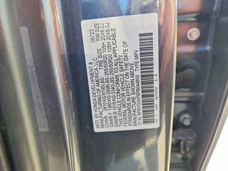 Продажа на аукционе авто 2023 Honda Pilot, vin: 5FNYG1H76PB044859, номер лота: 61535476