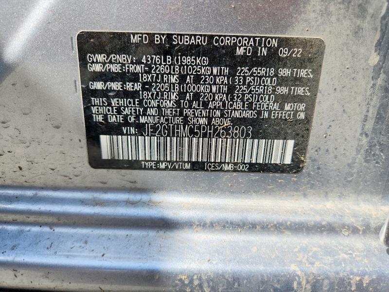 Продаж на аукціоні авто 2023 Subaru Crosstrek, vin: JF2GTHMC5PH263803, номер лоту: 61666236