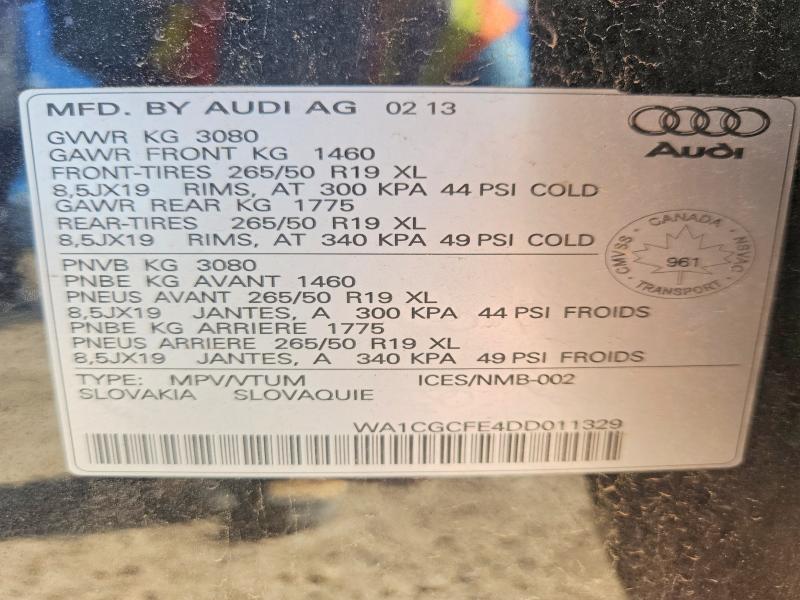Aukcja sprzedaży 2013 Audi Q7, vin: WA1CGCFE4DD011329, numer aukcji: 59988806