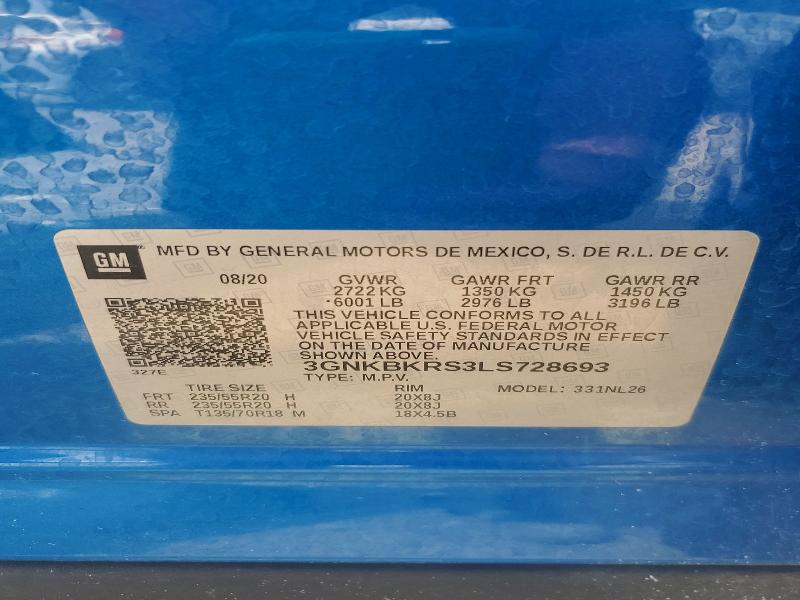 Продаж на аукціоні авто 2020 Chevrolet Blazer, vin: 3GNKBKRS3LS728693, номер лоту: 61816406