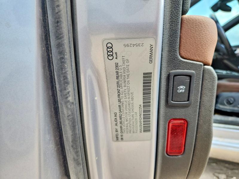 Aukcja sprzedaży 2017 Audi A4, vin: WAUGNAF42HN022254, numer aukcji: 62655326