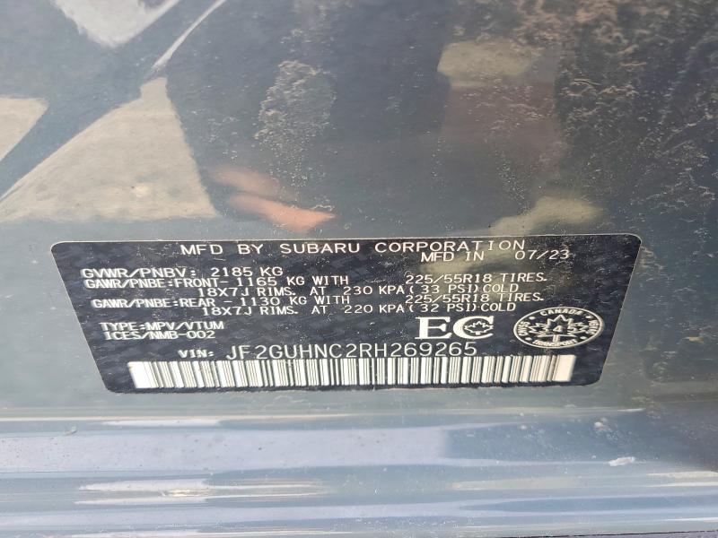 Продаж на аукціоні авто 2024 Subaru Crosstrek, vin: JF2GUHNC2RH269265, номер лоту: 62114456