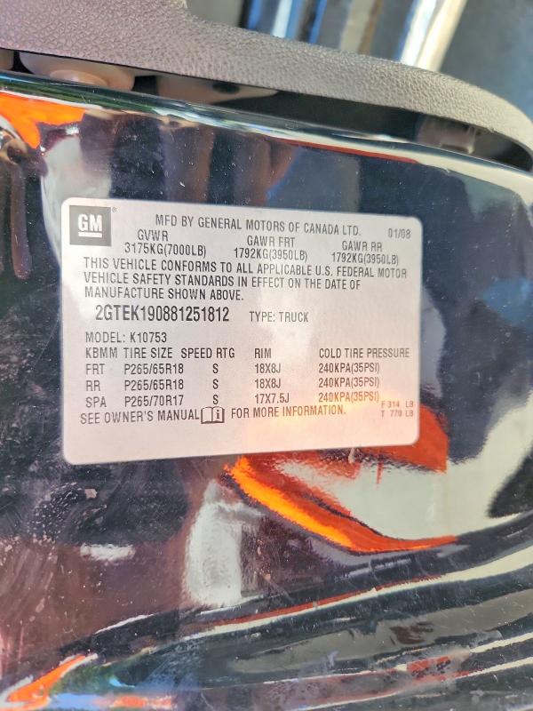 Продаж на аукціоні авто 2008 Gmc Sierra, vin: 2GTEK190881251812, номер лоту: 60861086