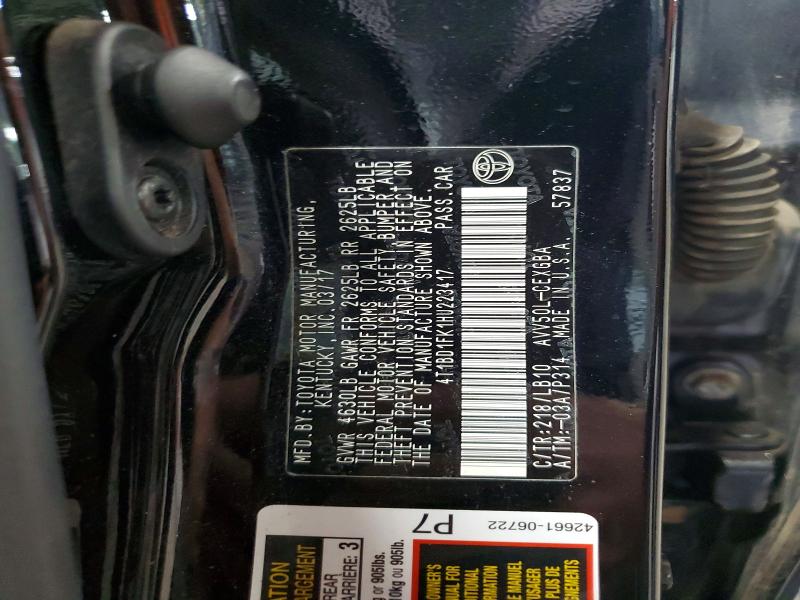 Продажа на аукционе авто 2017 Toyota Camry Hybrid, vin: 4T1BD1FK1HU223417, номер лота: 62224746