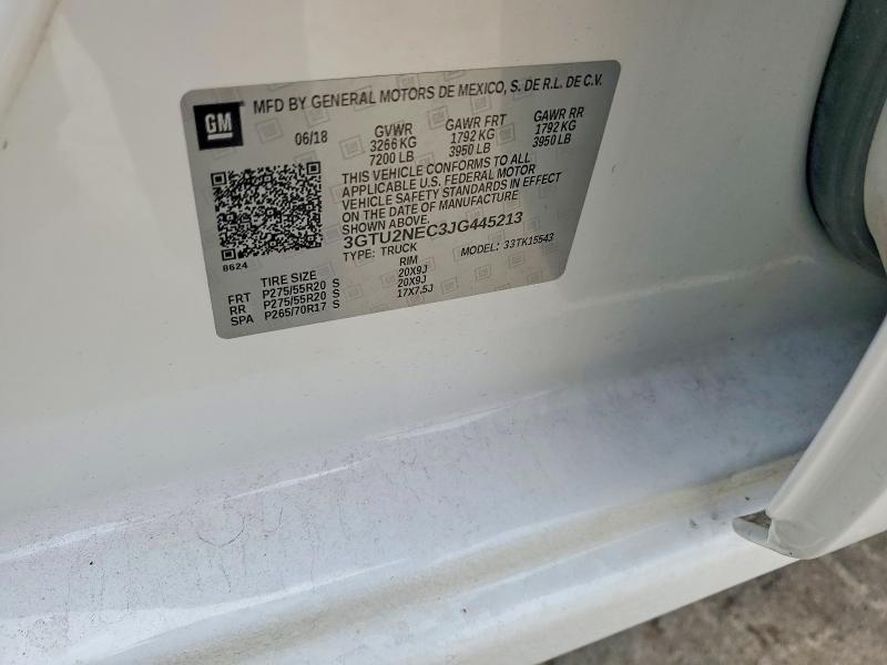 Aukcja sprzedaży 2018 Gmc Sierra, vin: 3GTU2NEC3JG445213, numer aukcji: 61784816