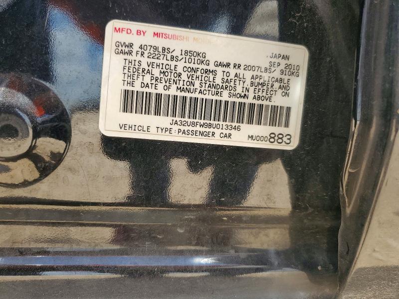 Aukcja sprzedaży 2011 Mitsubishi Lancer, vin: JA32U8FW9BU013346, numer aukcji: 59803646