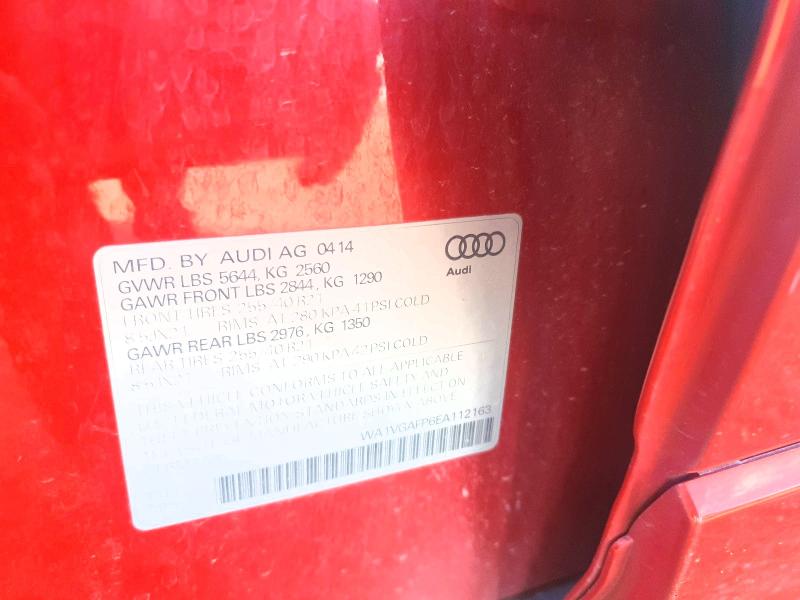 Aukcja sprzedaży 2014 Audi Sq5, vin: WA1VGAFP6EA112163, numer aukcji: 62866866