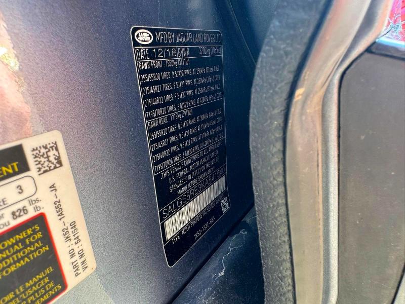 Aukcja sprzedaży 2019 Land Rover Range Rover, vin: SALGS5RE3KA541540, numer aukcji: 61223106