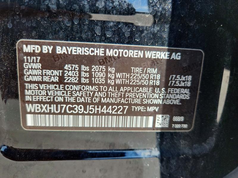 Aukcja sprzedaży 2018 Bmw X1, vin: WBXHU7C39J5H44227, numer aukcji: 59999616
