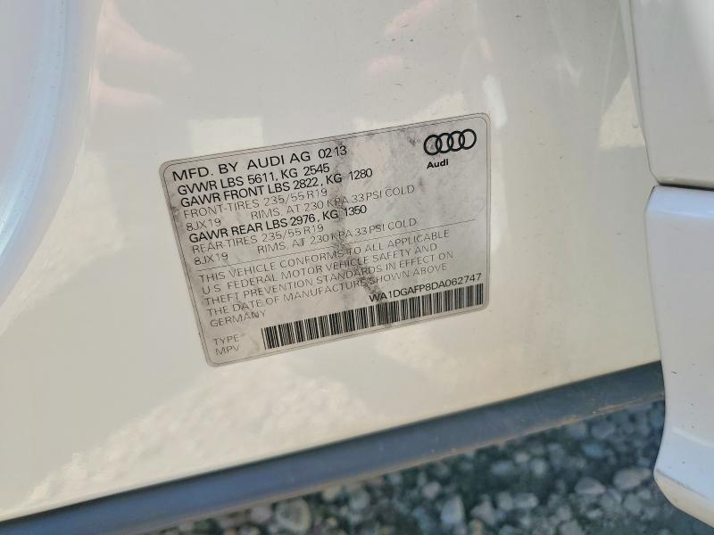 63299496 :رقم المزاد ، WA1DGAFP8DA062747 vin ، 2013 Audi Q5 مزاد بيع
