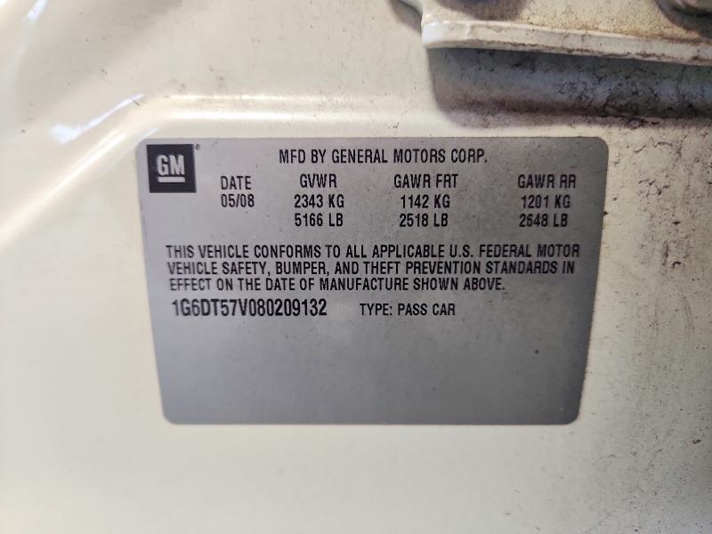 Aukcja sprzedaży 2008 Cadillac Cts, vin: 1G6DT57V080209132, numer aukcji: 62074206