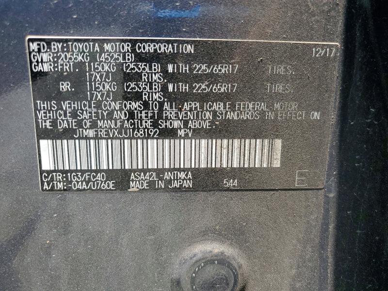 Продажа на аукционе авто 2018 Toyota Rav4, vin: JTMWFREVXJJ168192, номер лота: 60807936