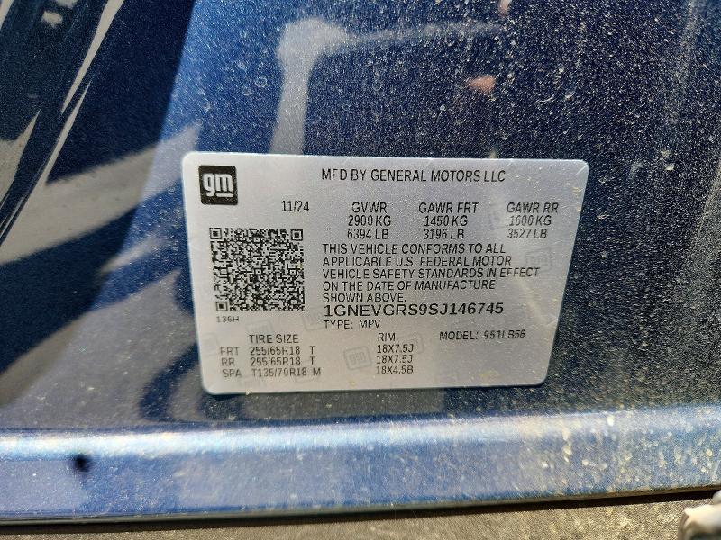 62698736 :رقم المزاد ، 1GNEVGRS9SJ146745 vin ، 2025 Chevrolet Traverse مزاد بيع