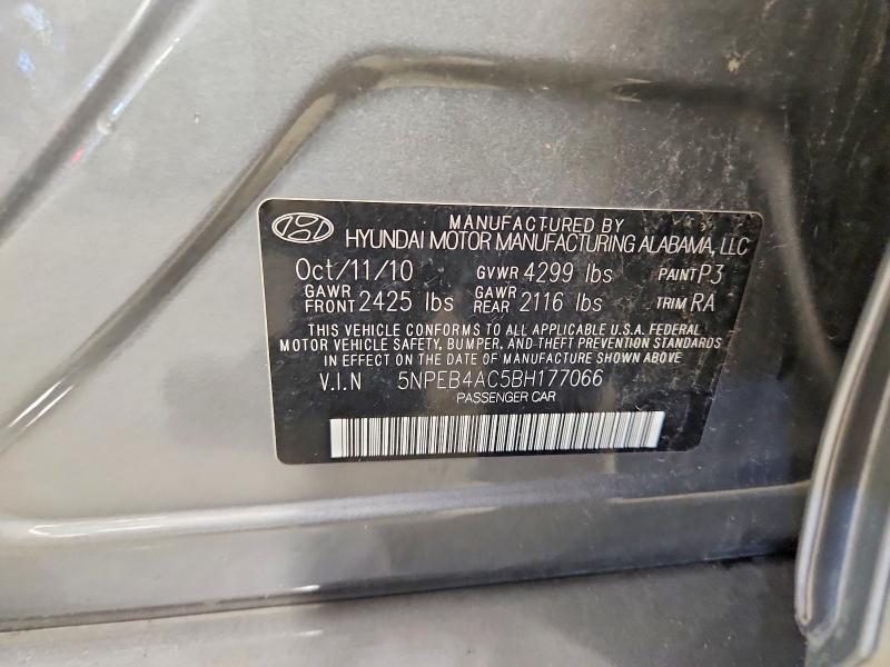 59640276 :رقم المزاد ، 5NPEB4AC5BH177066 vin ، 2011 Hyundai Sonata مزاد بيع