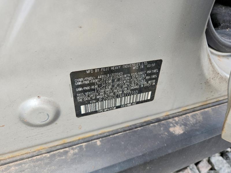 Aukcja sprzedaży 2010 Subaru Forester, vin: JF2SH6DC7AH777210, numer aukcji: 59873016