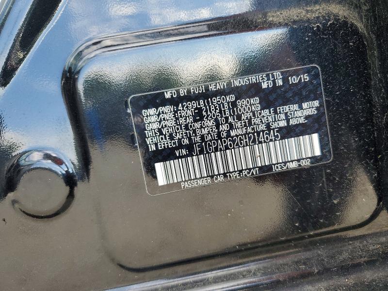 Aukcja sprzedaży 2016 Subaru Impreza, vin: JF1GPAP62GH214645, numer aukcji: 63183926