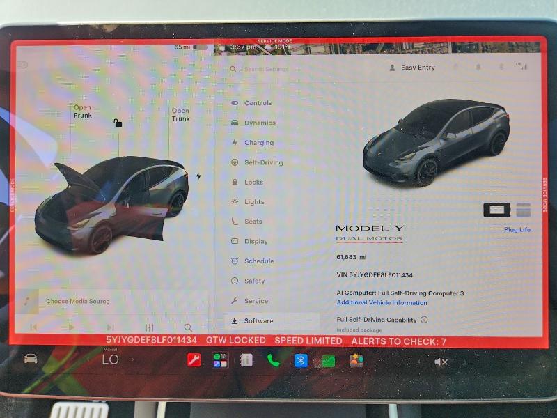 Продаж на аукціоні авто 2020 Tesla Model Y, vin: 5YJYGDEF8LF011434, номер лоту: 60942066