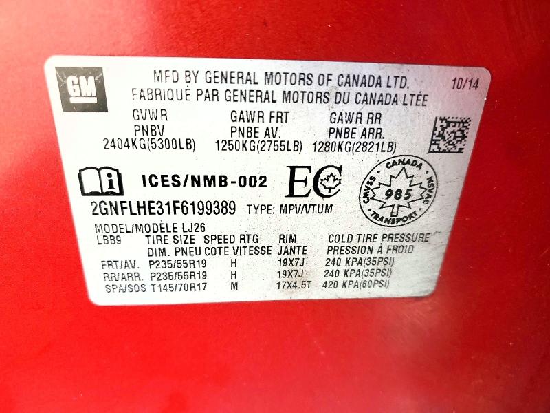 2015 Chevrolet Equinox მანქანა იყიდება აუქციონზე, vin: 2GNFLHE31F6199389, აუქციონის ნომერი: 60137546