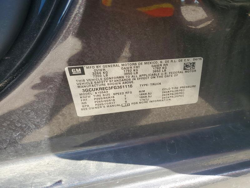 Aukcja sprzedaży 2015 Chevrolet Silverado, vin: 3GCUKREC3FG361116, numer aukcji: 59775666
