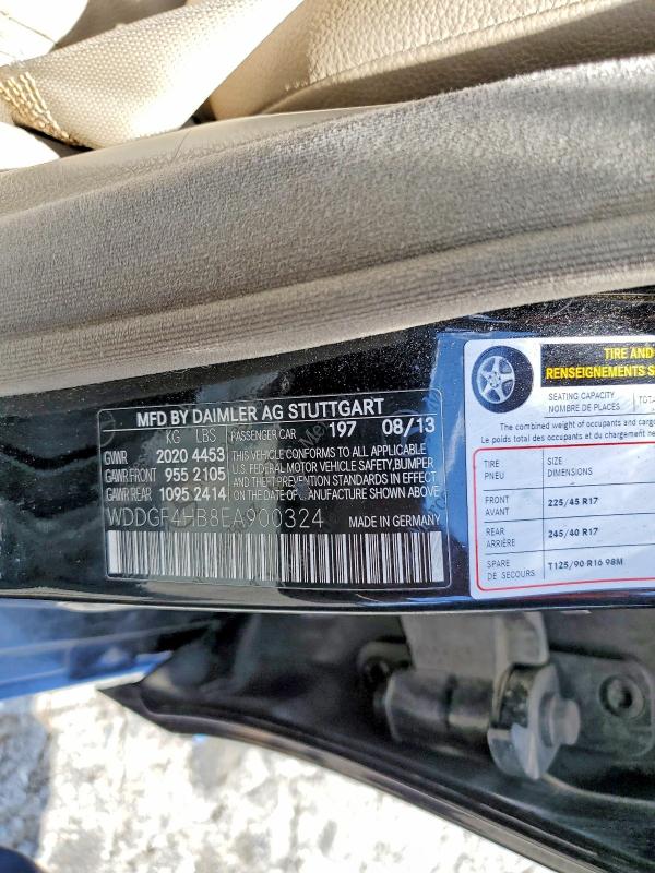 2014 Mercedes-benz C მანქანა იყიდება აუქციონზე, vin: WDDGF4HB8EA900324, აუქციონის ნომერი: 62243266