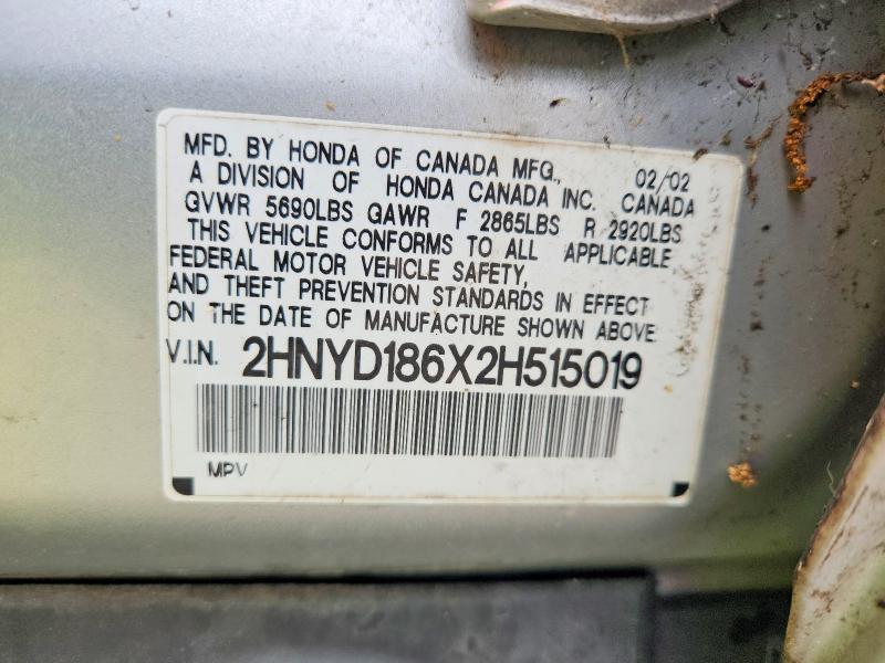 Aukcja sprzedaży 2002 Acura Mdx, vin: 2HNYD186X2H515019, numer aukcji: 63183356