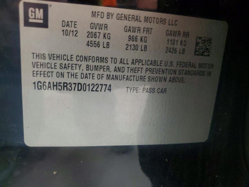 Продаж на аукціоні авто 2013 Cadillac Ats, vin: 1G6AH5R37D0122774, номер лоту: 60621176