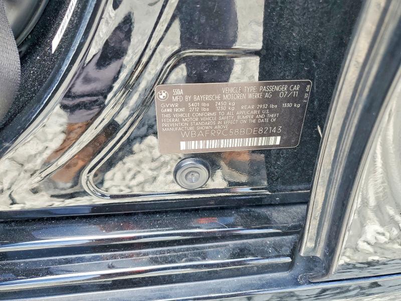 61569106 :رقم المزاد ، WBAFR9C58BDE82143 vin ، 2011 Bmw 550 مزاد بيع