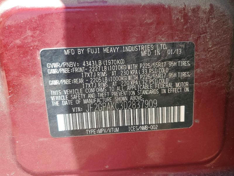 Продажа на аукционе авто 2013 Subaru Xv Crosstrek, vin: JF2GPAKC3D2837909, номер лота: 60412586