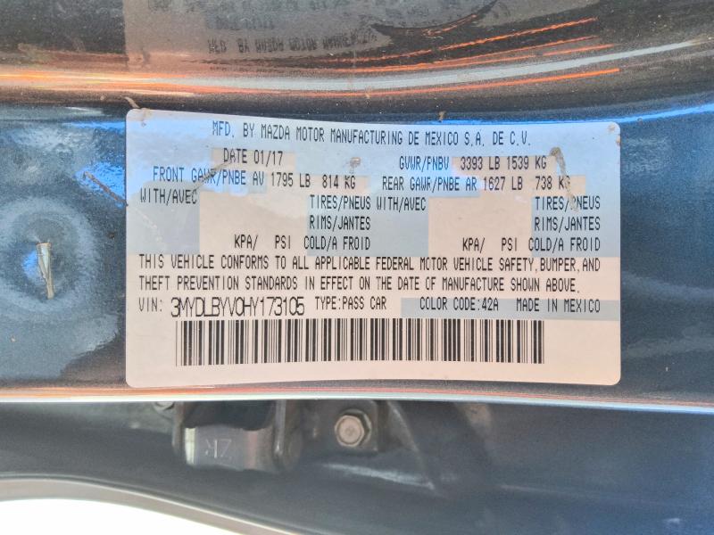 Aukcja sprzedaży 2017 Toyota Yaris Ia, vin: 3MYDLBYV0HY173105, numer aukcji: 60006376