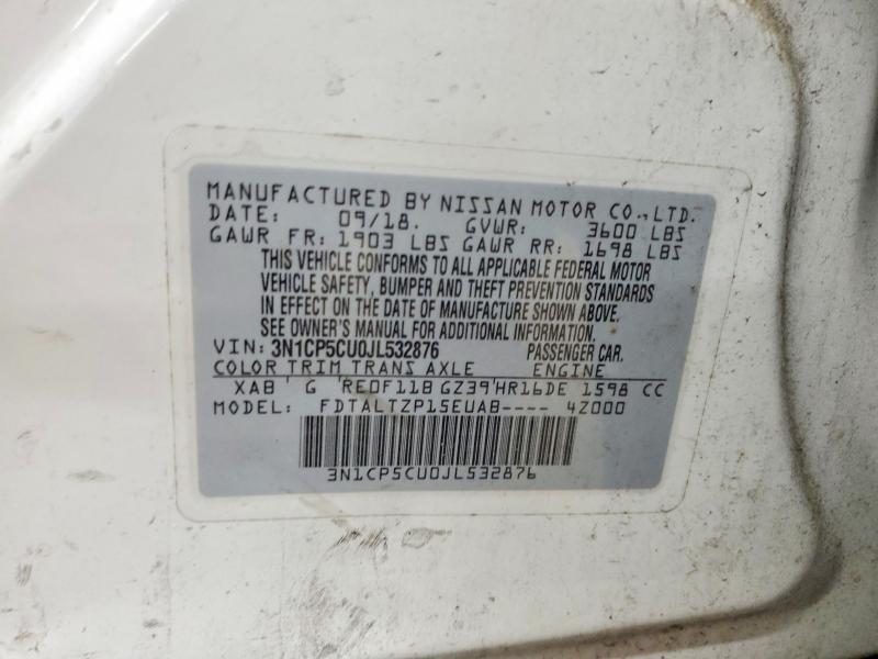 Продажа на аукционе авто 2018 Nissan Kicks, vin: 3N1CP5CU0JL532876, номер лота: 63226366