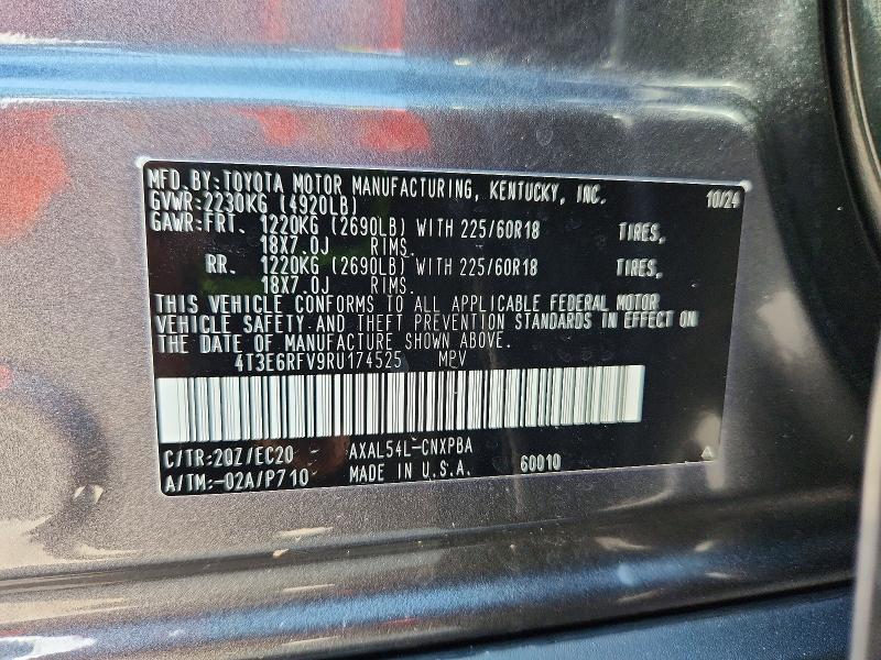 Продаж на аукціоні авто 2024 Toyota Rav4, vin: 4T3E6RFV9RU174525, номер лоту: 60049446