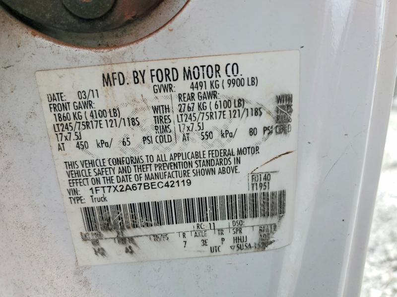 59773676 :رقم المزاد ، 1FT7X2A67BEC42119 vin ، 2011 Ford F250 مزاد بيع
