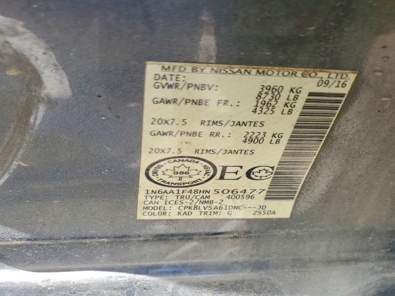 Продаж на аукціоні авто 2017 Nissan Titan, vin: 1N6AA1F48HN506477, номер лоту: 62036136