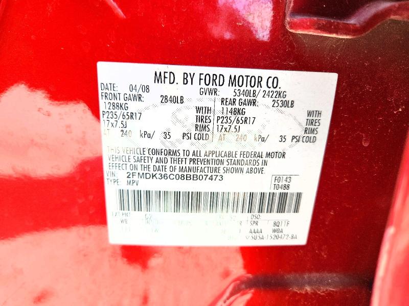 Aukcja sprzedaży 2008 Ford Edge, vin: 2FMDK36C08BB07473, numer aukcji: 62789216
