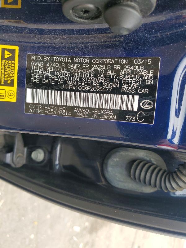 59898246 :رقم المزاد ، JTHBW1GGXF2095677 vin ، 2015 Lexus Es مزاد بيع