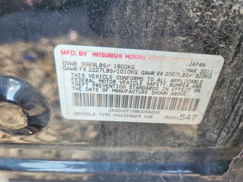 Продажа на аукционе авто 2011 Mitsubishi Lancer, vin: JA32U2FU9BU034208, номер лота: 61069826