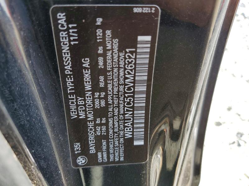 Aukcja sprzedaży 2012 Bmw 135, vin: WBAUN7C51CVM26321, numer aukcji: 59915546