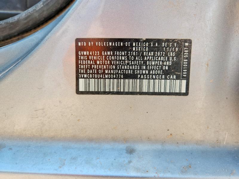 Aukcja sprzedaży 2020 Volkswagen Jetta, vin: 3VWCB7BU4LM004776, numer aukcji: 60268996