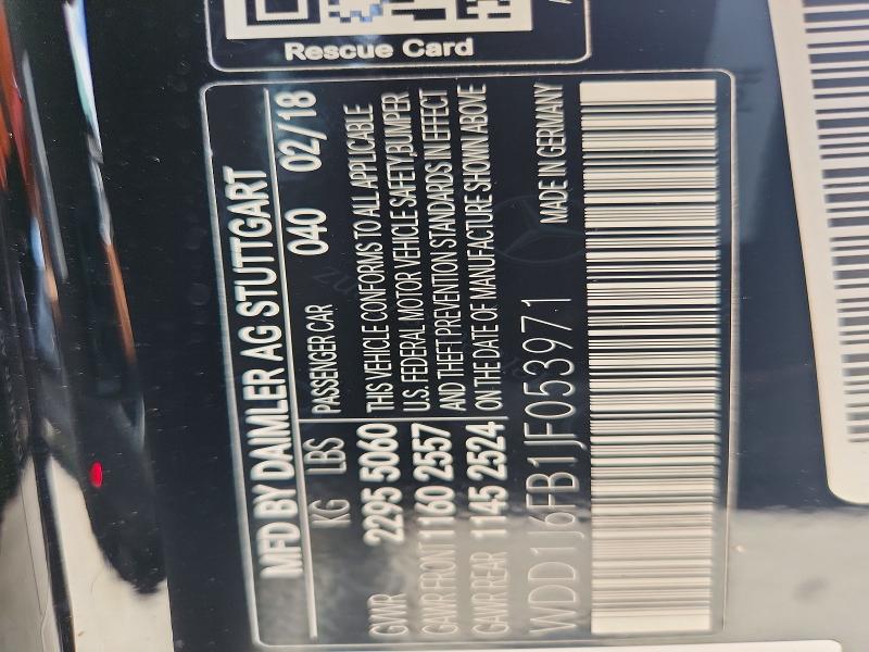 59577686 :رقم المزاد ، WDD1J6FB1JF053971 vin ، 2018 Mercedes-benz E مزاد بيع