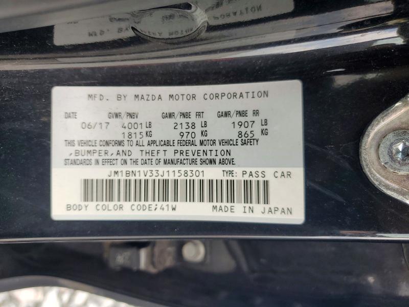 62316766 :رقم المزاد ، JM1BN1V33J1158301 vin ، 2018 Mazda 3 مزاد بيع