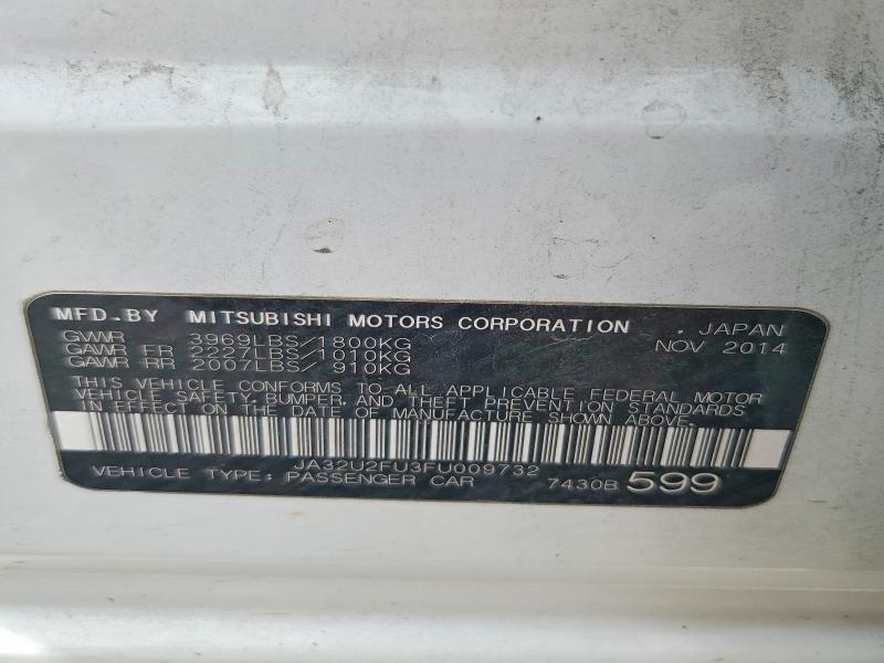 Aukcja sprzedaży 2015 Mitsubishi Lancer, vin: JA32U2FU3FU009732, numer aukcji: 61064886
