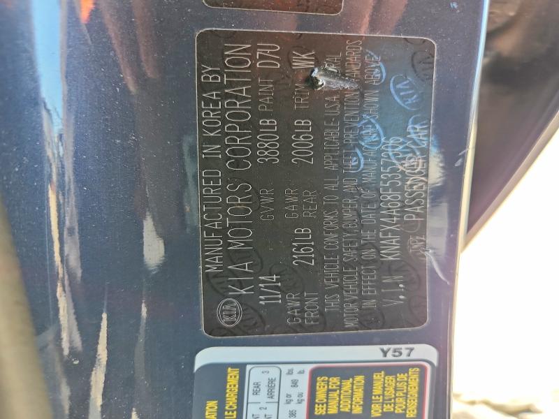 60856836 :رقم المزاد ، KNAFX4A68F5357306 vin ، 2015 Kia Forte مزاد بيع