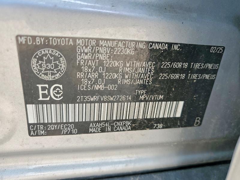 60216296 :رقم المزاد ، 2T35WRFV8SW272614 vin ، 2025 Toyota Rav4 مزاد بيع