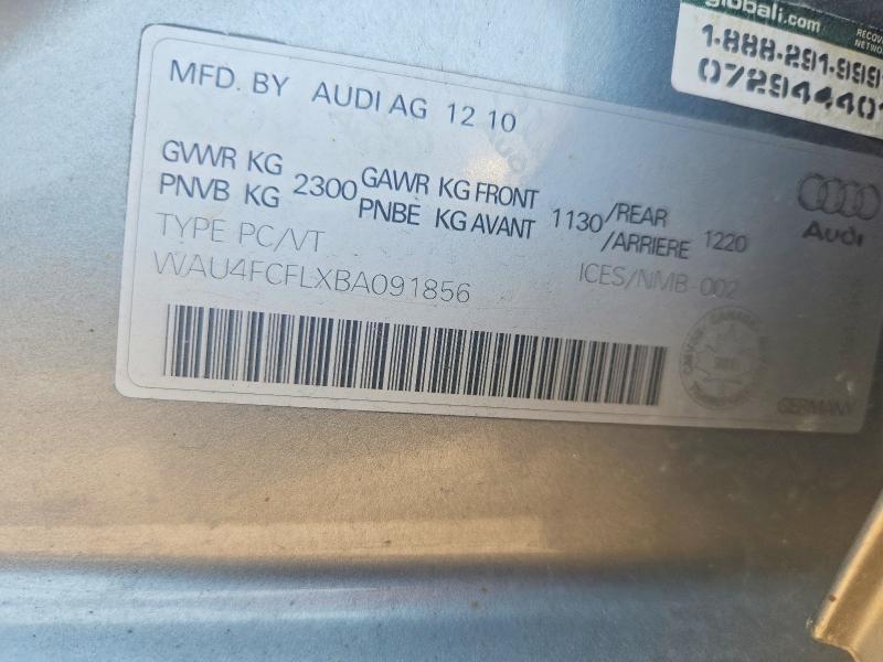 2011 Audi A4 მანქანა იყიდება აუქციონზე, vin: WAU4FCFLXBA091856, აუქციონის ნომერი: 61632166