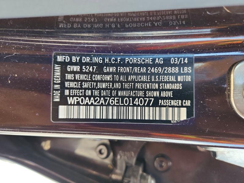 Продажа на аукционе авто 2014 Porsche Panamera, vin: WP0AA2A76EL014077, номер лота: 61799906