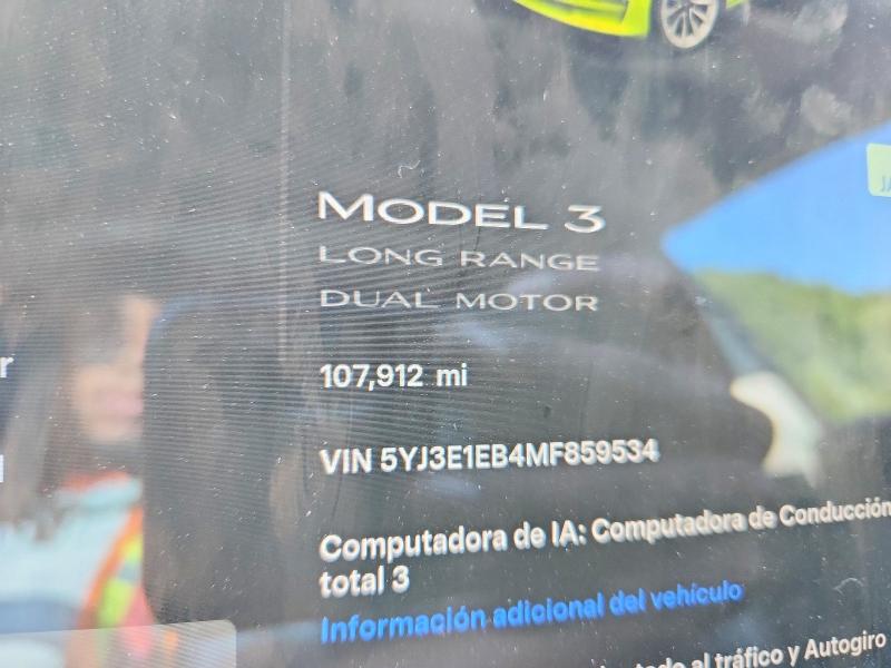 Aukcja sprzedaży 2021 Tesla Model 3, vin: 5YJ3E1EB4MF859534, numer aukcji: 62383686