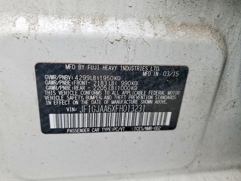Aukcja sprzedaży 2015 Subaru Impreza, vin: JF1GJAA6XFH013231, numer aukcji: 59895676