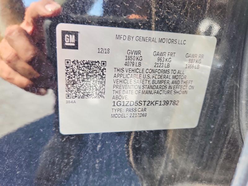 Aukcja sprzedaży 2019 Chevrolet Malibu, vin: 1G1ZD5ST2KF139782, numer aukcji: 60698456