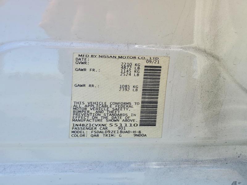 61882536 :رقم المزاد ، 1N4BZ1CVXNC551110 vin ، 2022 Nissan Leaf مزاد بيع