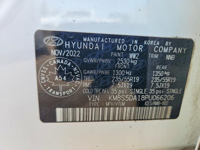 Aukcja sprzedaży 2023 Hyundai Santa Fe, vin: KM8S5DA18PU066206, numer aukcji: 59983696